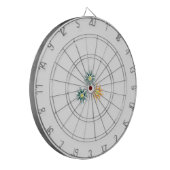 バナナイエロー、ダークブルーグリーン、装飾 ダーツボード (正面左)