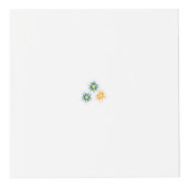 バナナイエロー、ダークブルーグリーン、装飾 フォトキューブ (正面)