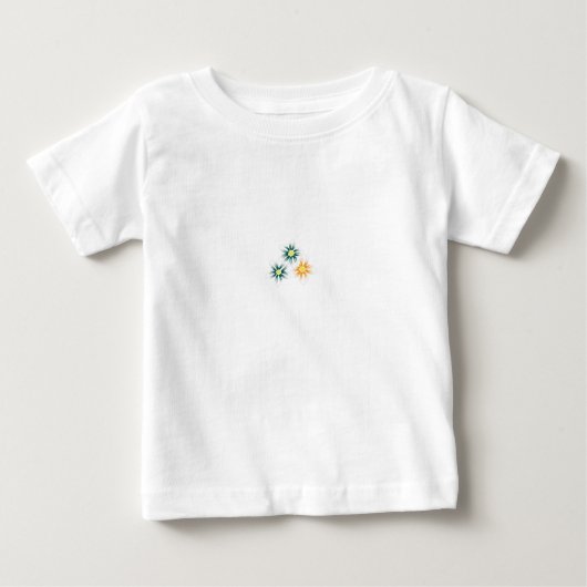 バナナイエロー、ダークブルーグリーン、装飾 ベビーTシャツ (正面)