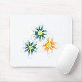 バナナイエロー、ダークブルーグリーン、装飾 マウスパッド (マウス)