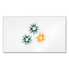 バナナイエロー、ダークブルーグリーン、装飾 マグネット名刺