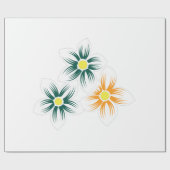 バナナイエロー、ダークブルーグリーン、装飾 ラッピングペーパー (フラット)