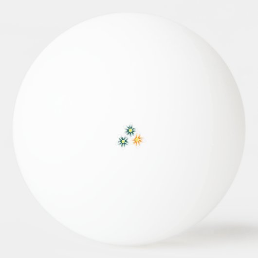 バナナイエロー、ダークブルーグリーン、装飾 卓球ボール (正面)