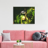 バナナイ食べト鳥の熱帯写真 キャンバスプリント (インサイチュ (リビング))