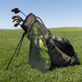 バナナイ食べト鳥の熱帯写真 ゴルフタオル (グリーン)