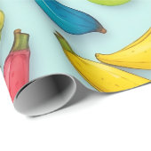 バナナウォーターカラフルパタパーソナライズされたーン ラッピングペーパー (ロールコーナー)