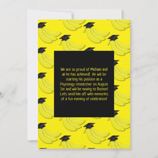 バナナエクセシションパーティー招待状 招待状 (裏面)