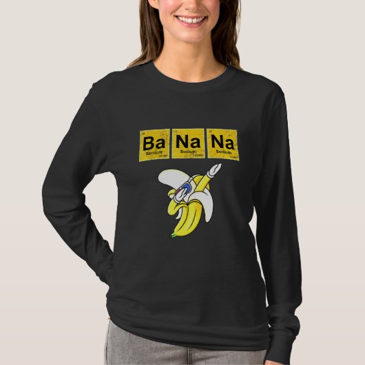 バナナエレメンタルスクエア化学科学先生 Tシャツ (正面)