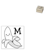 バナナキッズカワイイかわいいモノグラムイニシャル ラバースタンプ (押印)