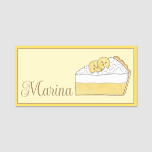バナナクリームパイスライスベーキング食品 名札