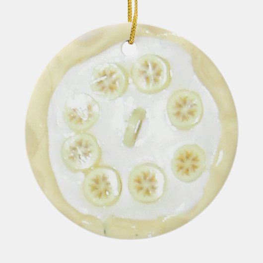 バナナクリームパイフードデザート セラミックオーナメント (正面)