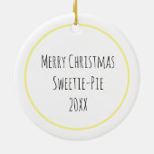 バナナクリームパイフードデザート セラミックオーナメント (裏面)