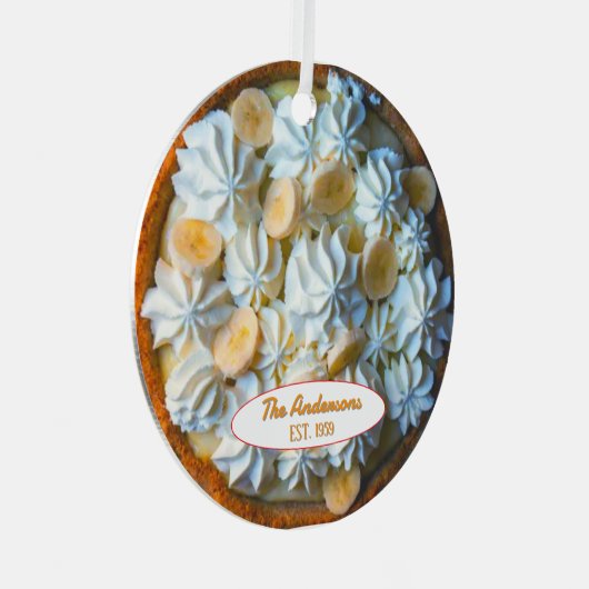 バナナクリームパイベーカーパーソナライズされた メタルオーナメント (正面右)