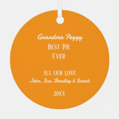 バナナクリームパイベーカーパーソナライズされた メタルオーナメント (裏面)