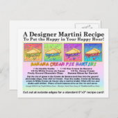 バナナクリームパイマルティーニレシピカード葉書 ポストカード (正面/裏面)