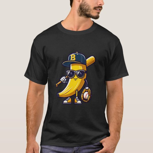バナナクール野球選手 Tシャツ (正面)
