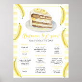 バナナケーキファースト誕生日マイルストーン誕生日 ポスター (正面)