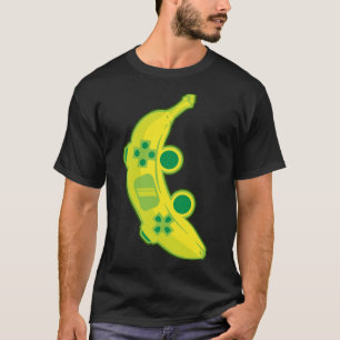 バナナゲームコントローラゲーマーフルーツフード技術 Tシャツ