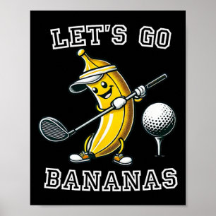 バナナゴルファーが面白い Let's Go Bananas ゴルフ グラフィック ポスター