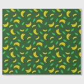 バナナサマーイエローグリーン熱帯果実パターン ラッピングペーパー (フラット)
