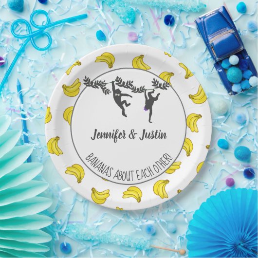 バナナスアバウトユージャックアンドジルウェディングシャワー ペーパープレート (パーティー)
