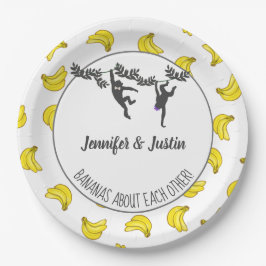 バナナスアバウトユージャックアンドジルウェディングシャワー ペーパープレート