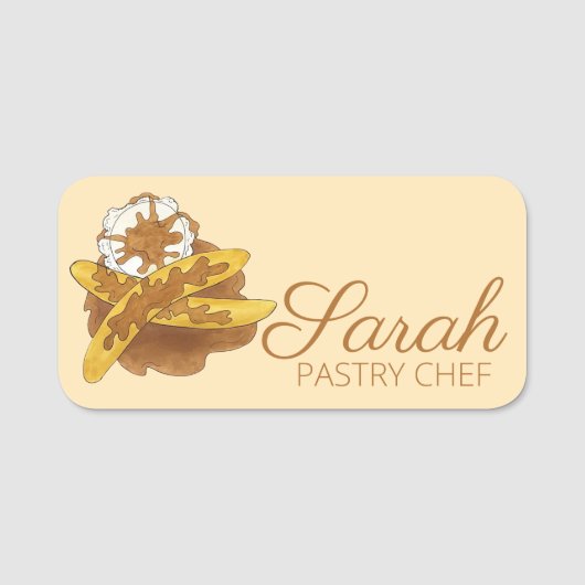 バナナスフォスターデザートフードレストランシェフ 名札 (正面)