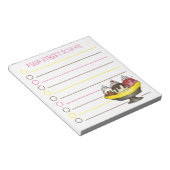 バナナスプリットアイスクリームサンデグロッサリーリスト ノートパッド (アングル)