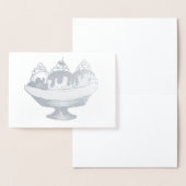 バナナスプリットアイスクリームサンデーソーシャルフードデザート 箔カード (ディスプレー)