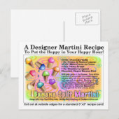 バナナスプリットアイスクリームマティーニのレシピカード ポストカード (正面/裏面)