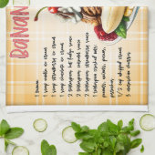 バナナスプリットレシピ キッチンタオル (折り畳み)