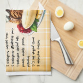 バナナスプリットレシピ キッチンタオル (四つ折り)