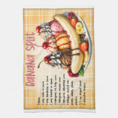 バナナスプリットレシピ キッチンタオル (縦)