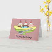バナナスプリット誕生日カード カード (黄色い花)