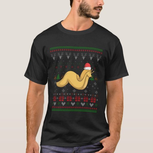 バナナスラグサンタクロース醜いパターン Tシャツ (正面)