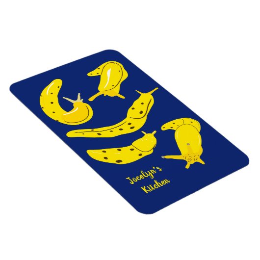 バナナスラグ黄王室の青パーソナライズされた マグネット (右側)