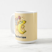 バナナスラムダンク手描きアートワークカスタマイズ コーヒーマグカップ (正面左)