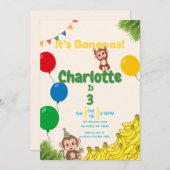 バナナス誕生日 – タイムフライ 招待状 (正面/裏面)