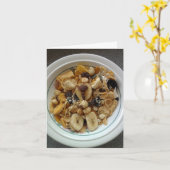 バナナチップガンが挨拶カードを見せる カード (黄色い花)