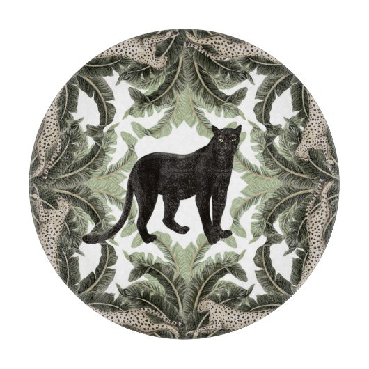 バナナツリーチータ熱帯パターン カッティングボード (正面)