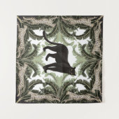 バナナツリーチータ熱帯パターン タペストリー (正面(横))