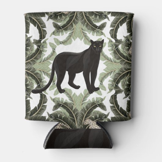 バナナツリーチータ熱帯パターン 缶クーラー (正面)