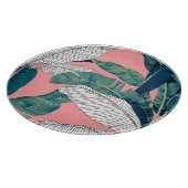 バナナツリー植物学:明るい赤シームレス カッティングボード (角)