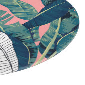 バナナツリー植物学:明るい赤シームレス カッティングボード (角)