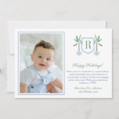 バナナツ名門私立校風のリーモノグラムメリークリスマスフォト シーズンカード