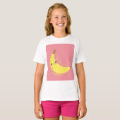 バナナデザインの半袖白Tシャツ 子供服 Tシャツ (正面フル)