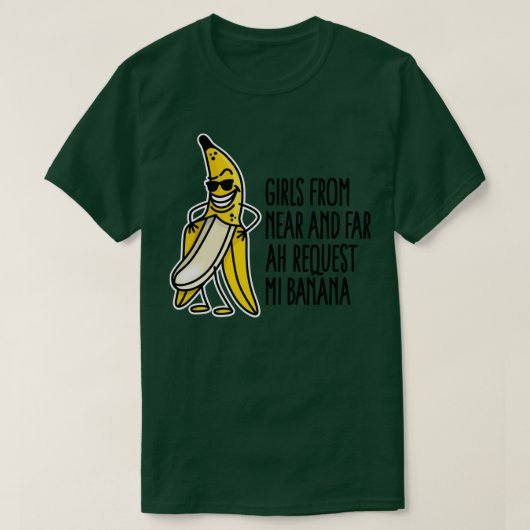 バナナドロップおもしろいチャレンジバナナソング Tシャツ (デザイン正面)