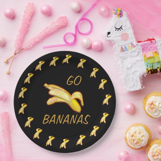 バナナバナナフルーツフカスタマイズットフードパーティーグラフィック ペーパープレート (パーティー)