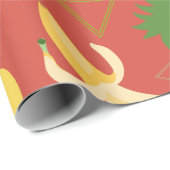 バナナパイナップル果実パターン ラッピングペーパー (ロールコーナー)