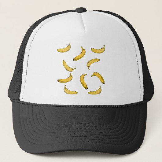 バナナパターンスケッチバージョン キャップ (正面)